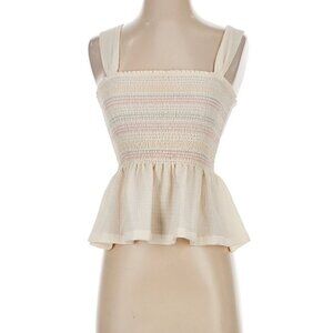 TeXTURE & THREAD Madewell Rainbow Smocked Peplum Tank Top